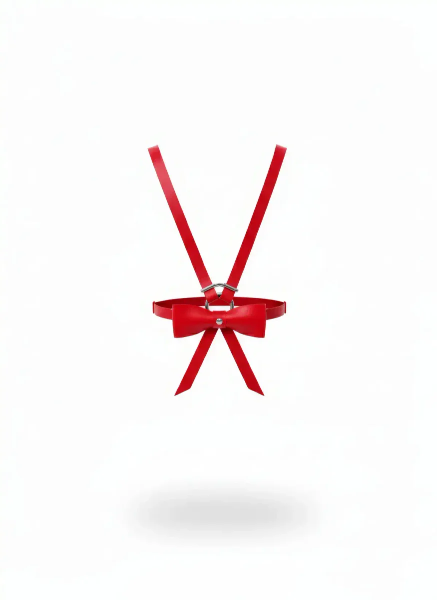 Red Women's Belt Satin Bow Slim Waist Accessory - APFT177