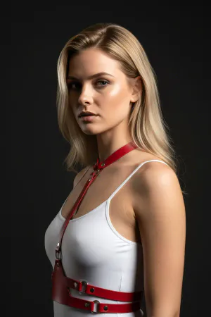 Red Women's Belt Leather Body Accessory - APFT17