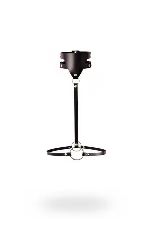 Black Women's Belt Leather O-Ring Detailed Body Accessory - APFT18