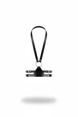 Black Faux Leather O-Ring Chest Harness Women Adjustable Underbust Straps