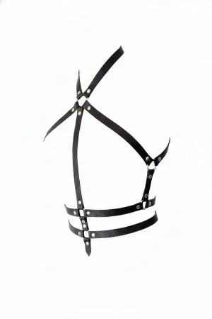 Black Women's Belt Leather Body Corset Accessory - APFT30