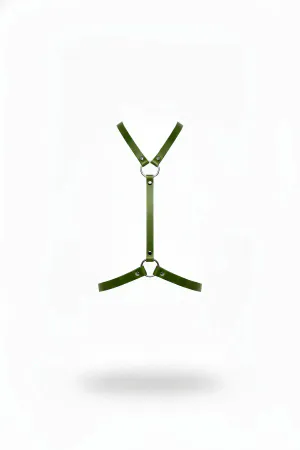 Khaki Women's Belt Leather O-Ring Detailed Body Accessory - APFT581