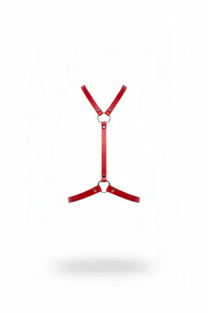 Red Women's Belt Leather Ring Detailed Body Accessory - APFT581
