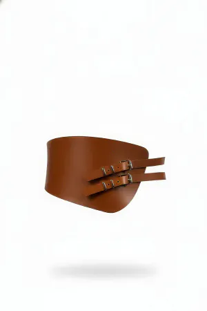 Tan Women's Belt Wide Corset Waist Accessory - APFT604