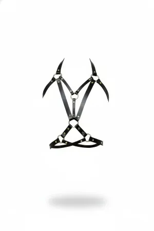 Black Women's Belt Body Accessory with Metal Ring - APFT744