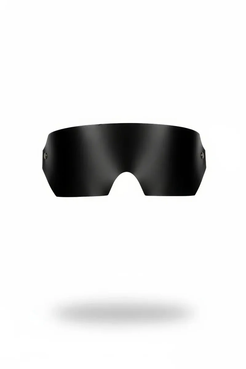 Wide Cut Faux Leather Eye Patch Black Minimalist Style