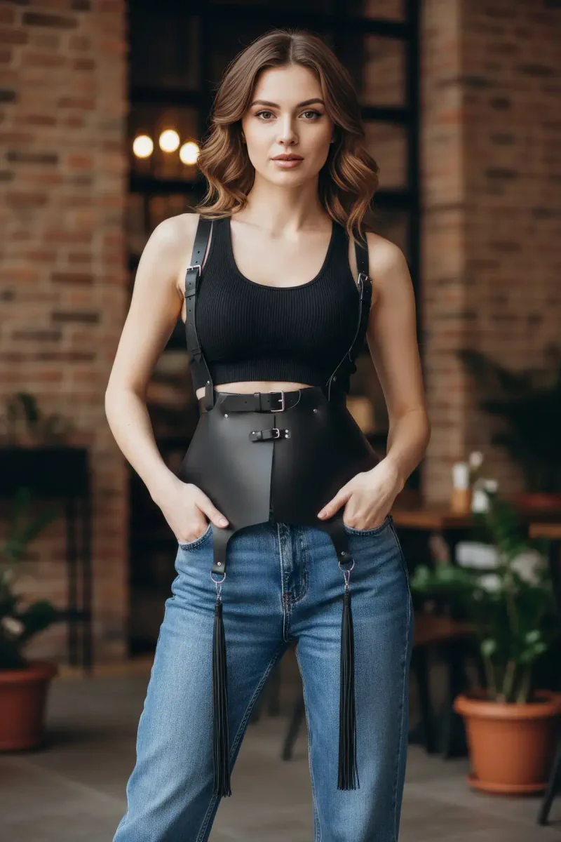 Close-up of Black Faux Leather