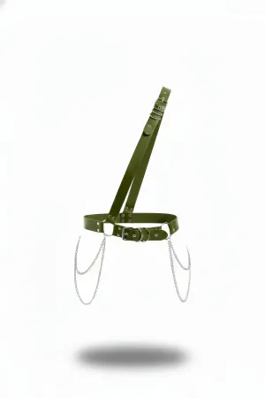 Khaki Women's Belt Chain Detailed Shoulder Accessory - APFT813