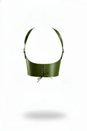 Festival olive green faux leather