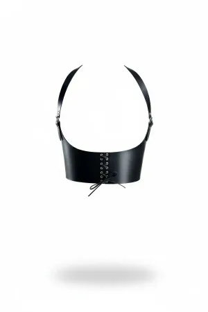 Black Women's Belt Corset Detailed Lace Up Wide Waist - APFT855