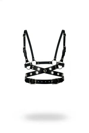 Black Women's Belt Leather Cross Buckle Body Accessory - APFT890