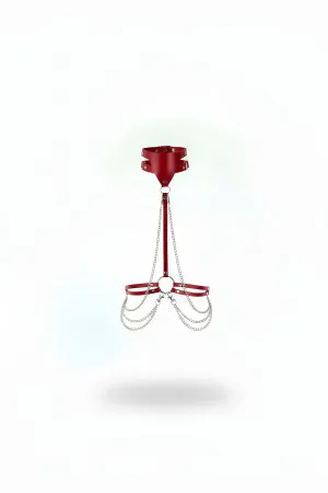 Red Women's Belt Body Accessory with Metal Ring Detail - APFT8