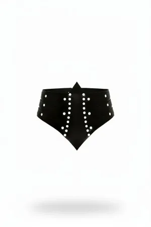 Black Women's Belt Studded Detailed Thick Corset Belt - APFT905