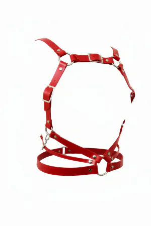 Red Women's Belt Multi-Striped Ring Detailed Body Accessory - APFT912