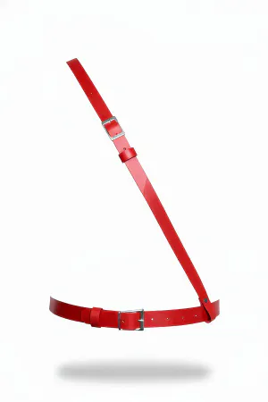 Red Women's Belt Shoulder Detailed Faux Leather Body Accessory - APFT917