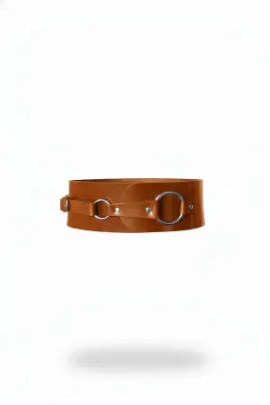 Tan Women's Belt Wide Faux Leather Waist Accessory - APFT920
