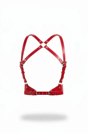 Red Women's Belt Cross Detailed Body Accessory - APFT925