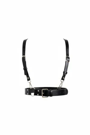 Classic Faux Leather Body Harness with Adjustable Straps