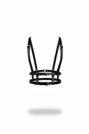 Black Women's Belt Leather Shoulder Detailed Body Accessory - APFT941