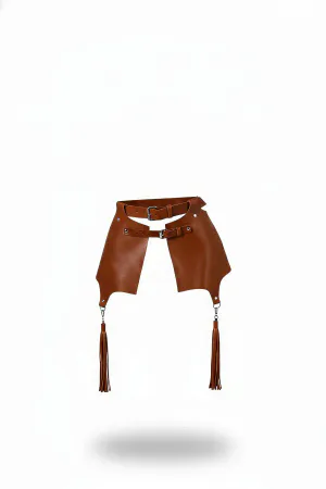 Tan Women's Belt Tassel Detailed Wide Waist Accessory - APFT985