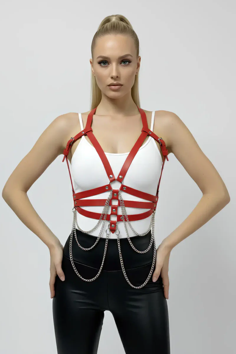 Faux Leather Chest Harness