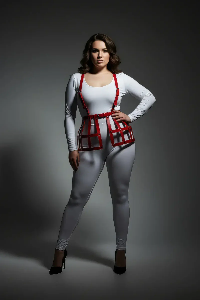 Büyük Beden Kırmızı Harness Mod