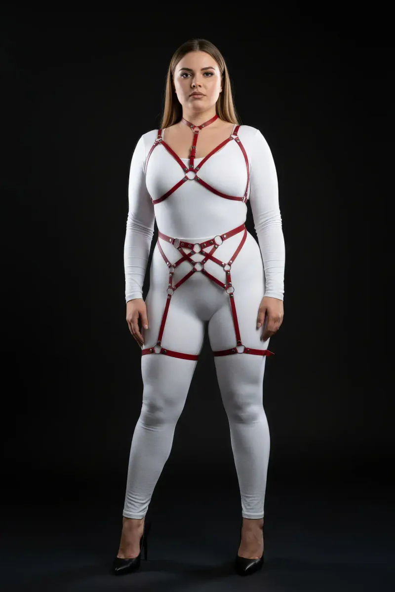 Plus Size Red Harness L