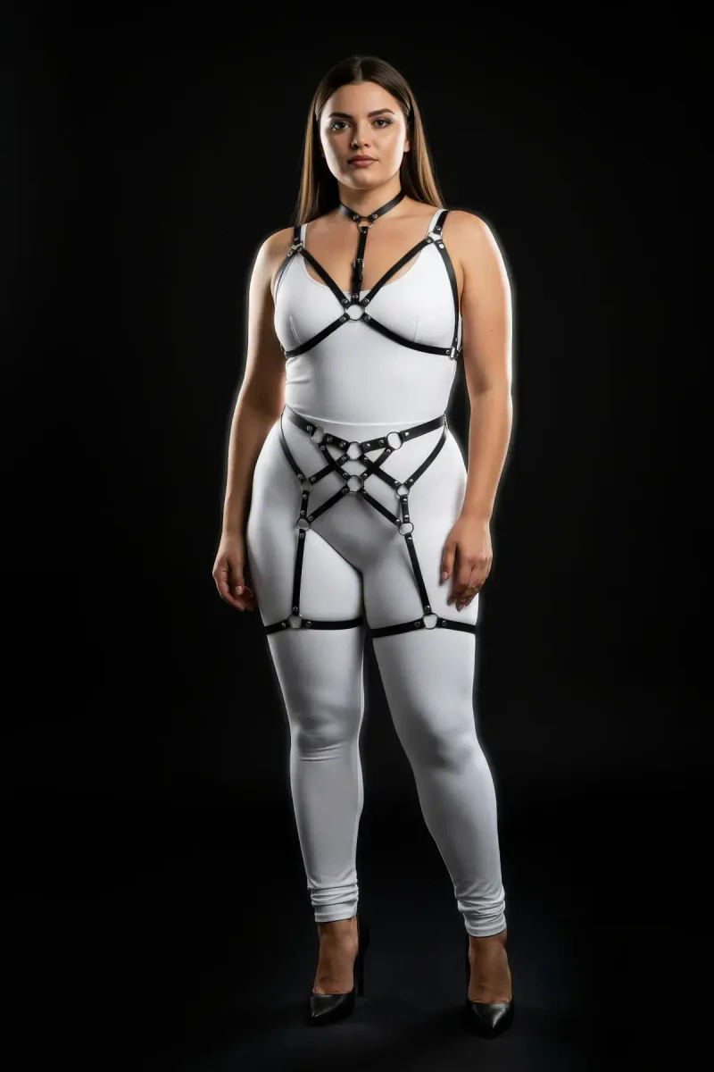 Plus Size Body Harness Lingerie black