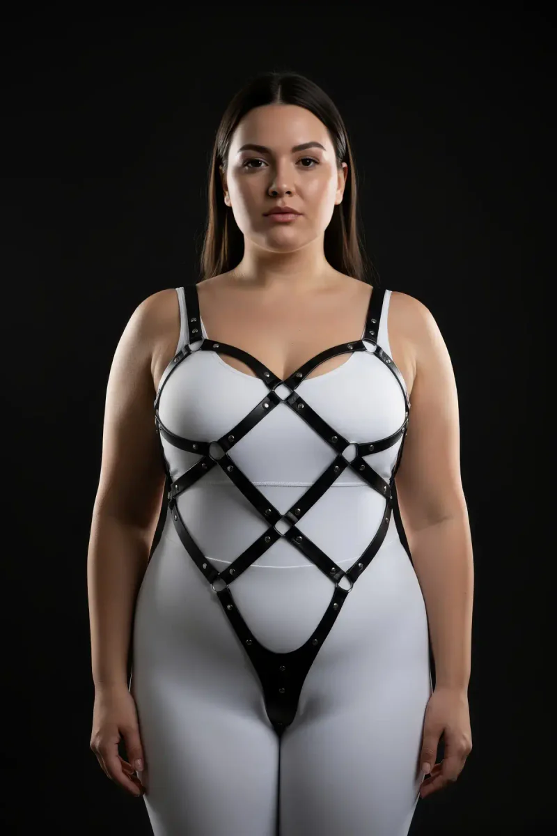 Black Body Harness Plus Size Adjustable Fashion Accessory