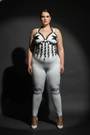 Plus Size Women's Chest Harness Elastic, Stylish and with Ring Detail - APFT567