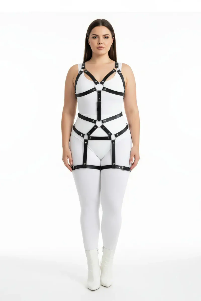 Plus Size Women's Body Harness | Adjustable Faux Leather