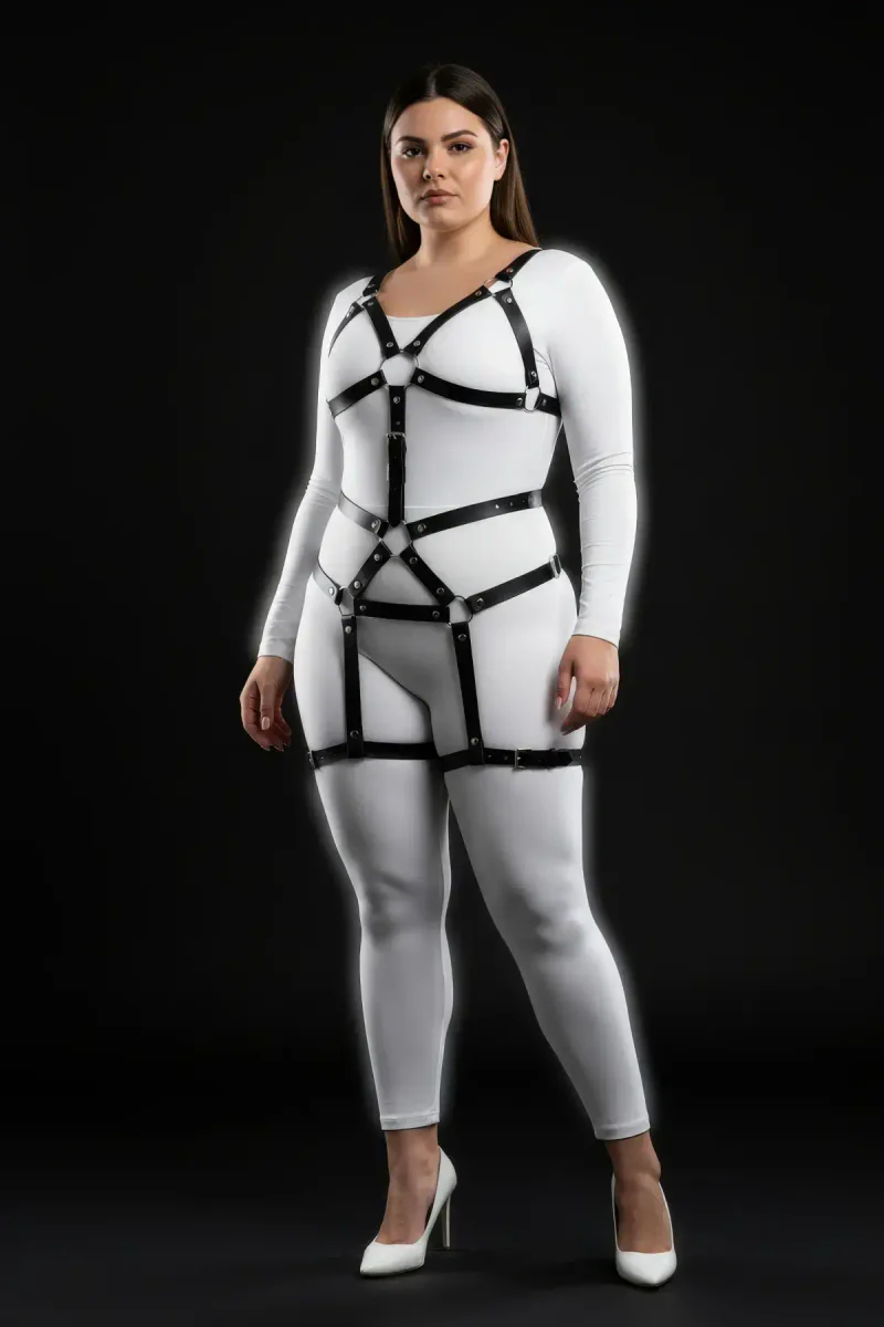 Plus Size Women's Body Harness | Adjustable Faux Leather