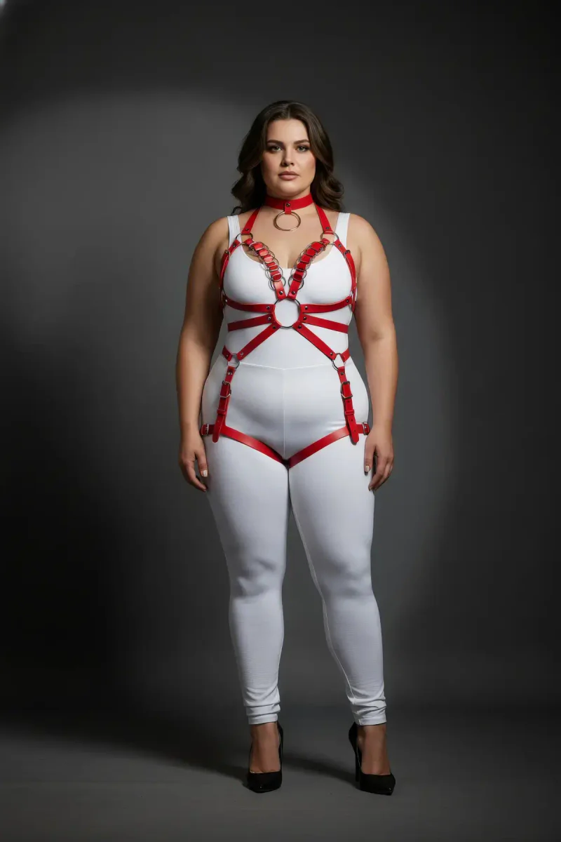 Red Body Harness for Women - Adjustable Plus Size Fit
