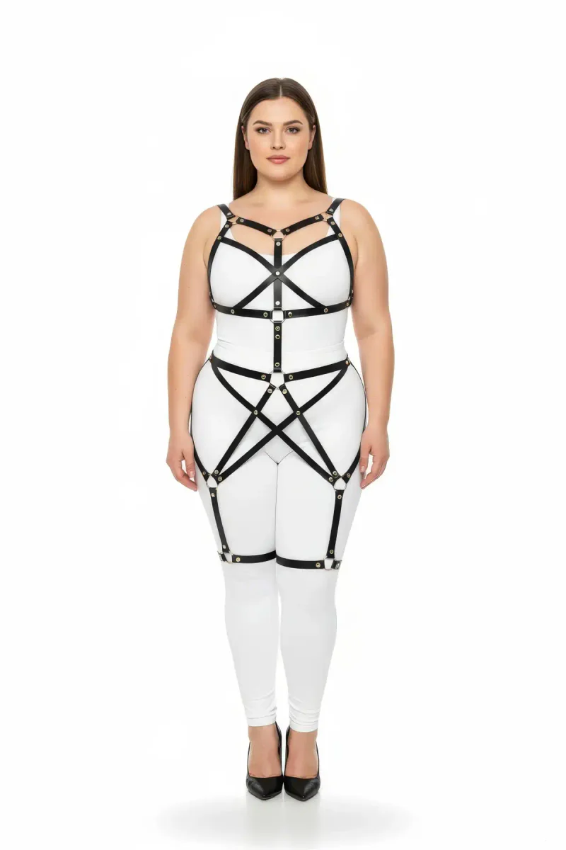 Plus Size Body Harness for Women - Adjustable Faux Leather