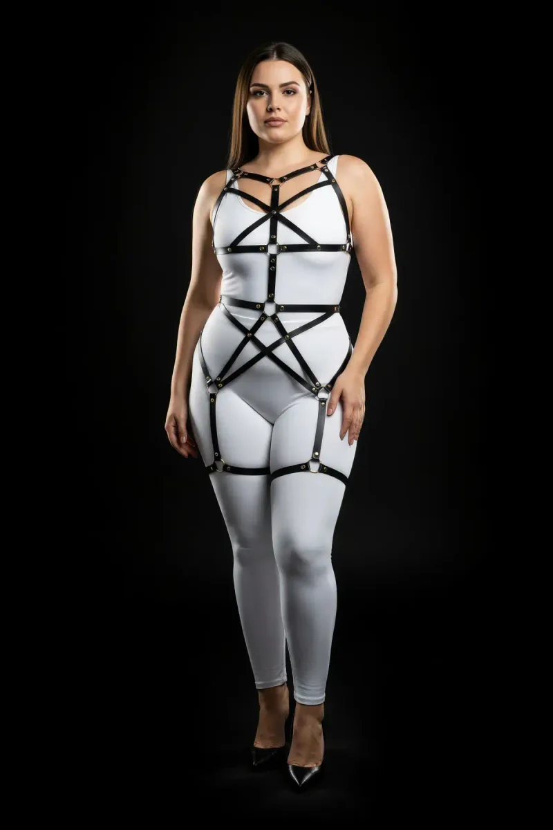 Plus Size Body Harness for Women - Adjustable Faux Leather