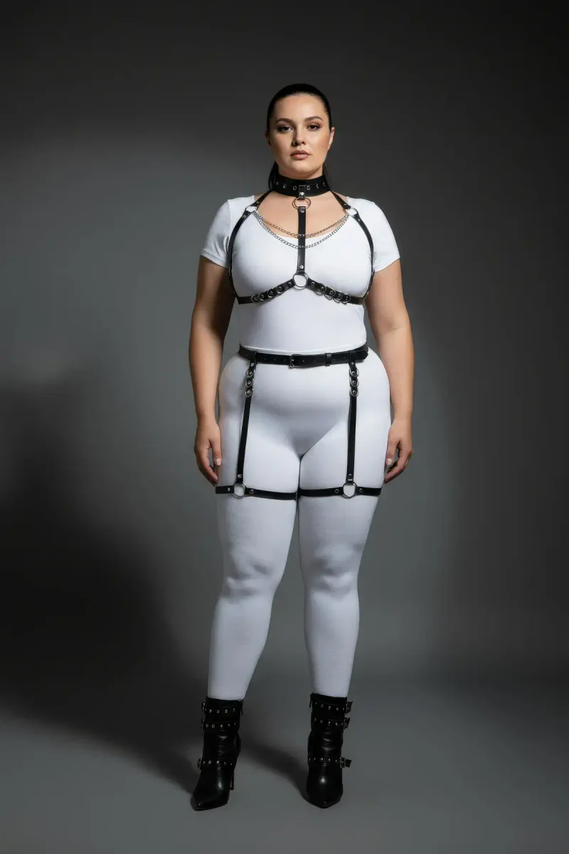 Black Strappy Harness Set Close