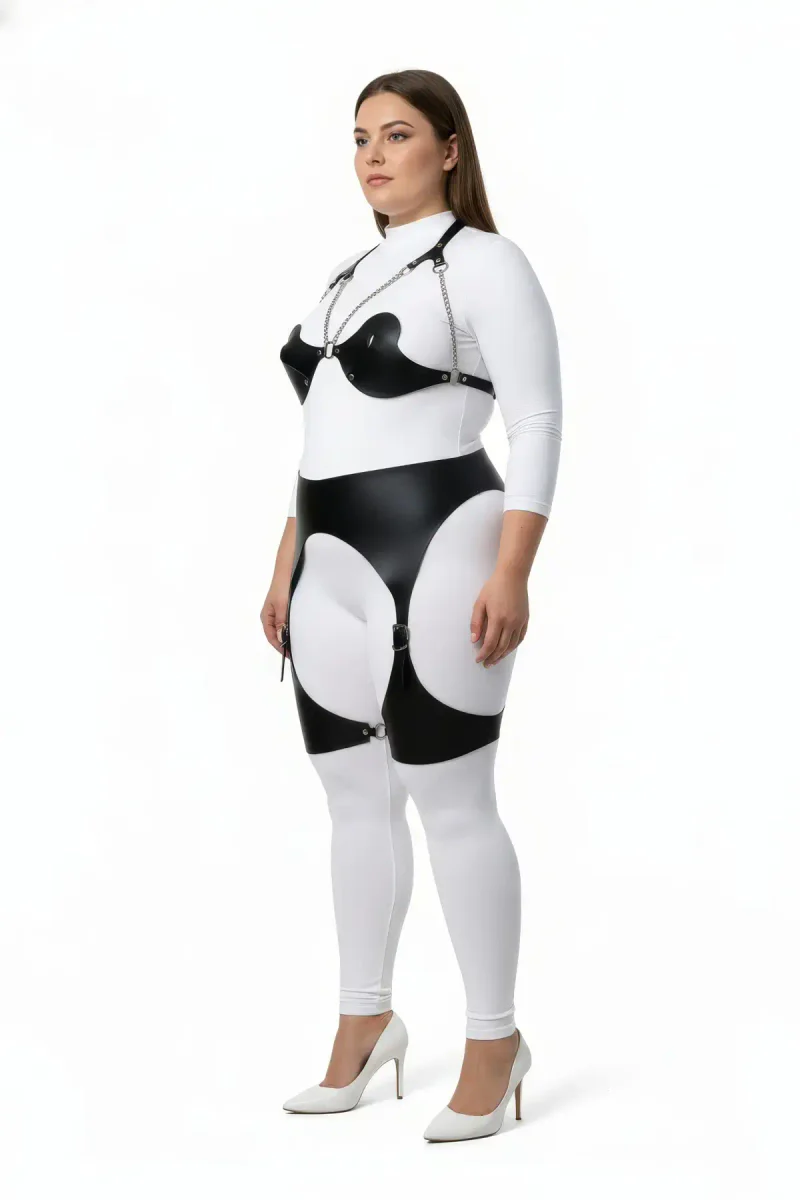 Black festival harness and garter