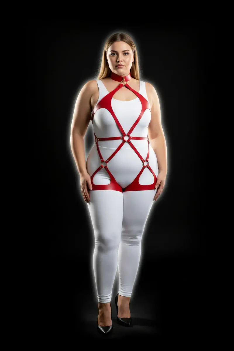 Plus Size Red Faux Leather