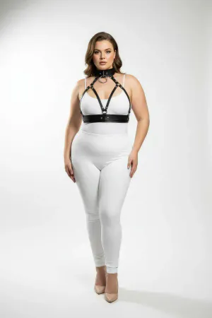 Plus Size Black Women's Harness Suit O