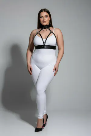 Plus Size Black Women's Harness Suit O