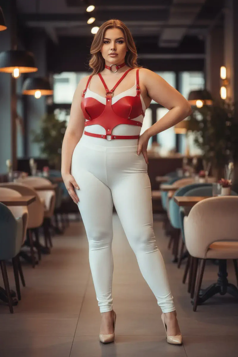 Plus Size Red Faux