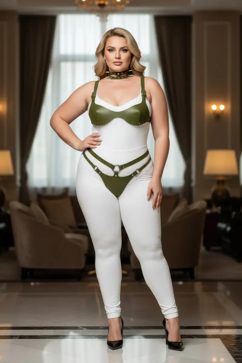 Olive Garter Belt Harness close
