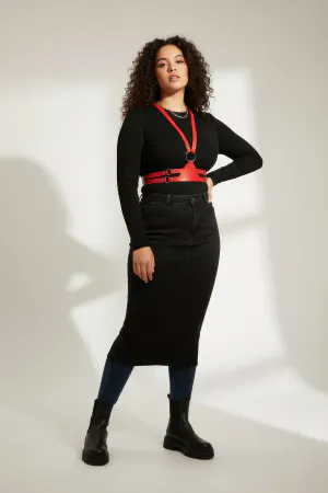 Plus Size Red Women's Belt Leather Harness O