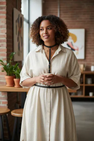Plus Size Black Women's Leather Body Accessory Dress Belt - APFT188