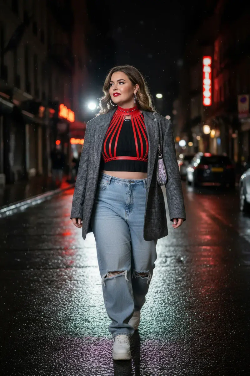 Red Caged Harness Outfit