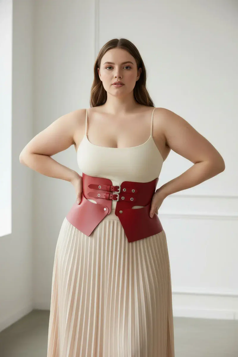 Festival claret red faux leather