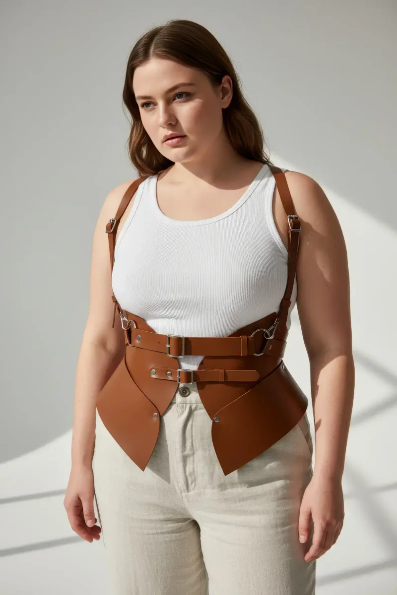 Fashion Body Harness Outfit Idea Caramel Faux