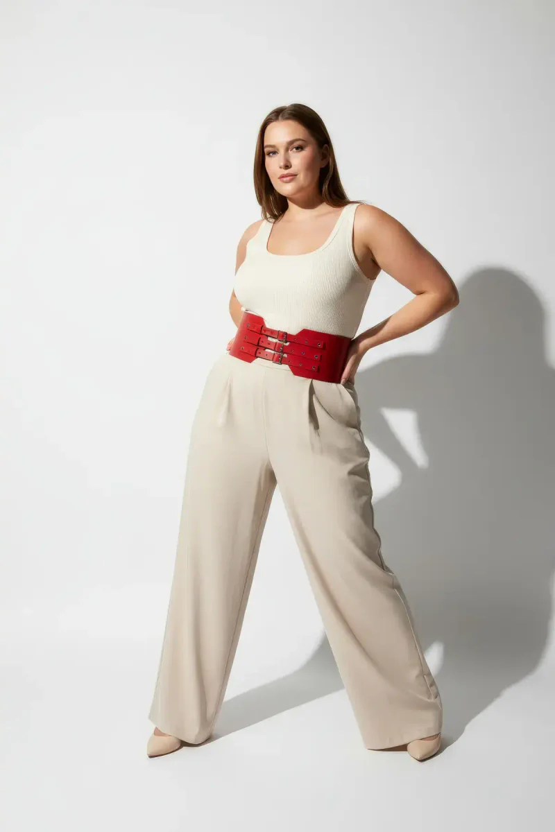 Studded Wide Waist Belt Close
