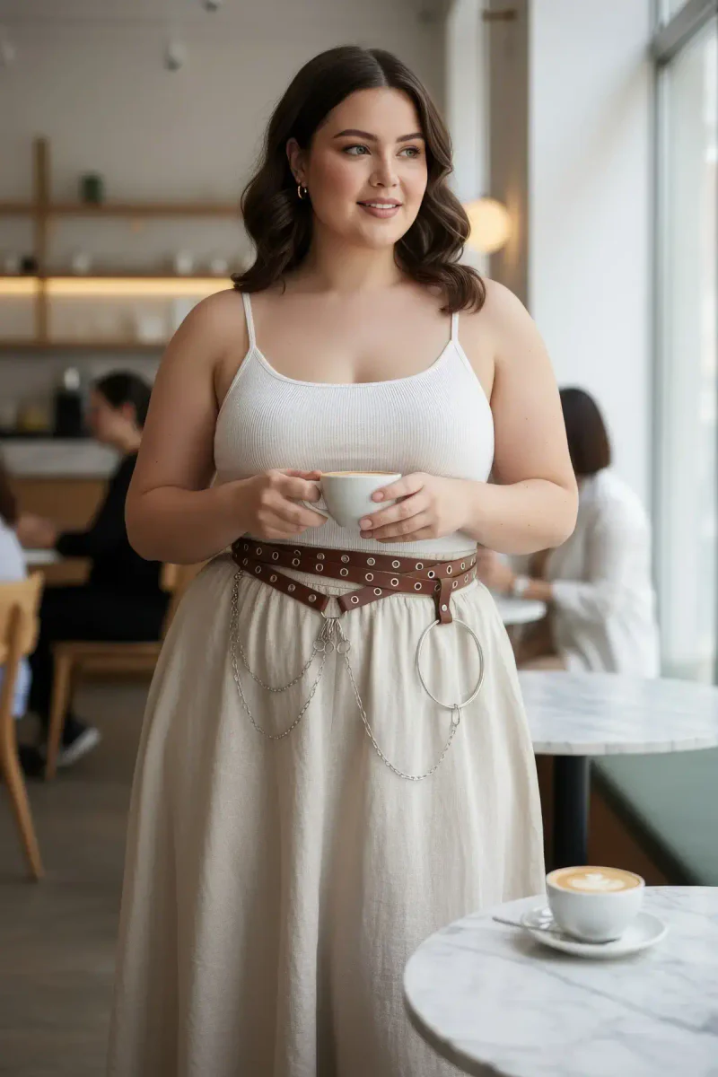 Brown Waist Harness Styled for