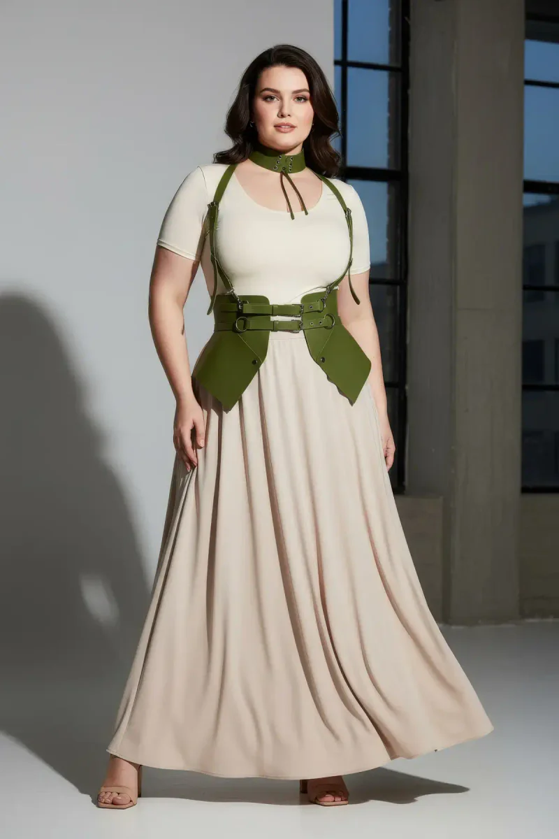 Plus Size Waspie Harness Outfit Styled Over